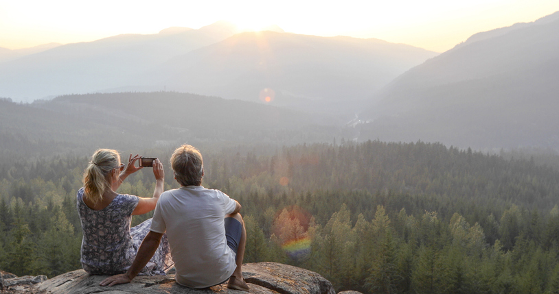 retirement couple on a mountain