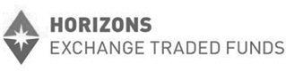 Two triangles with a star in between them and a Horizons Exchange Traded Funds logo