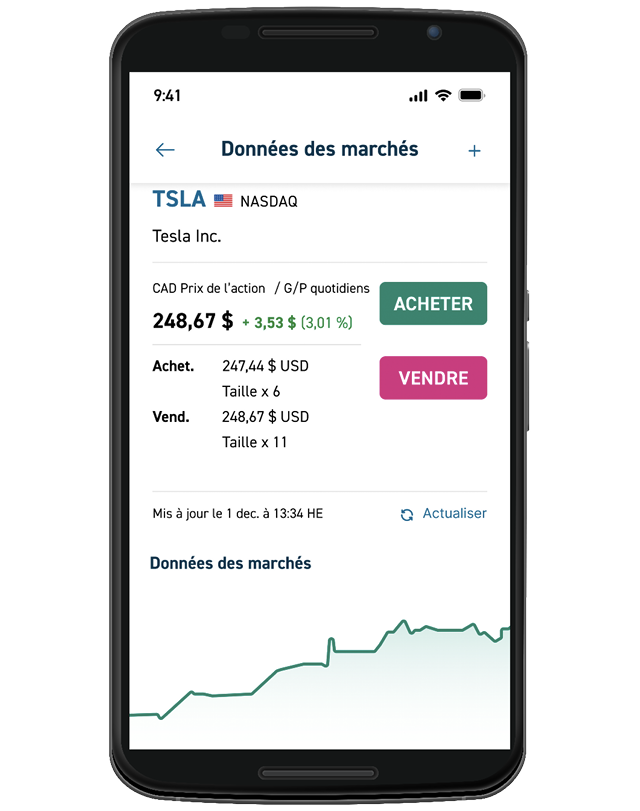 Un téléphone intelligent Android qui montre de tableau de bord