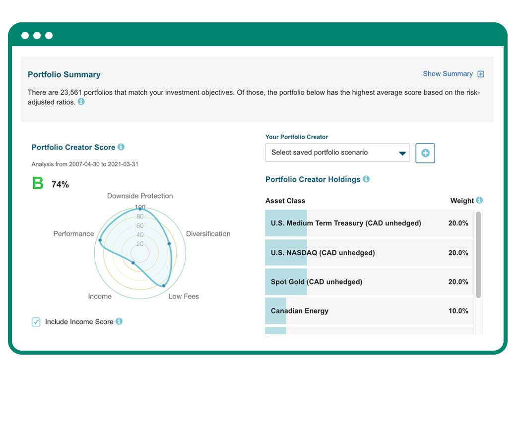 A Macbook laptop screen showing an investment dashboard